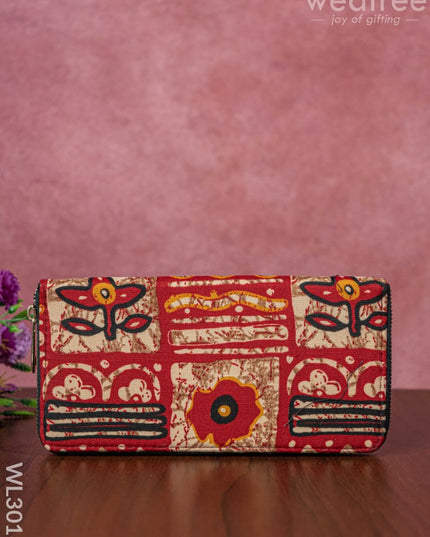 Printed Fabric Clutch With Faux Leather Handle - Wl3016 Clutches And Purses