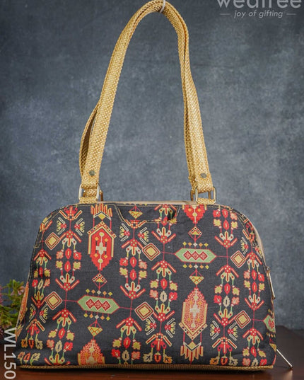 Printed Fabric Hand Bag With Jute Handle & Base - Wl1509 Regular Handbags