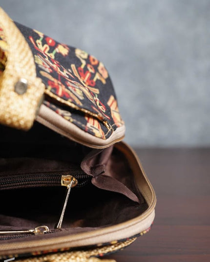 Printed Fabric Hand Bag With Jute Handle & Base - Wl1509 Regular Handbags