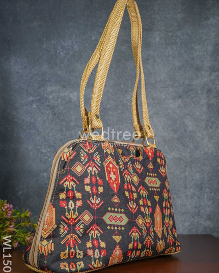 Printed Fabric Hand Bag With Jute Handle & Base - Wl1509 Regular Handbags