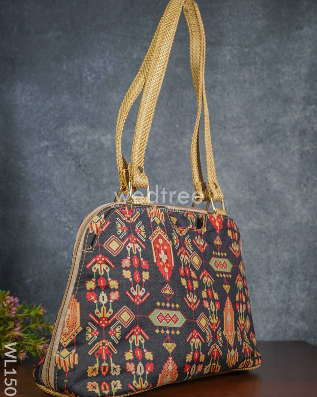 Printed Fabric Hand Bag With Jute Handle & Base - Wl1509 Regular Handbags