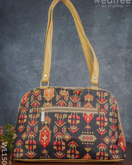 Printed Fabric Hand Bag With Jute Handle & Base - Wl1509 Regular Handbags