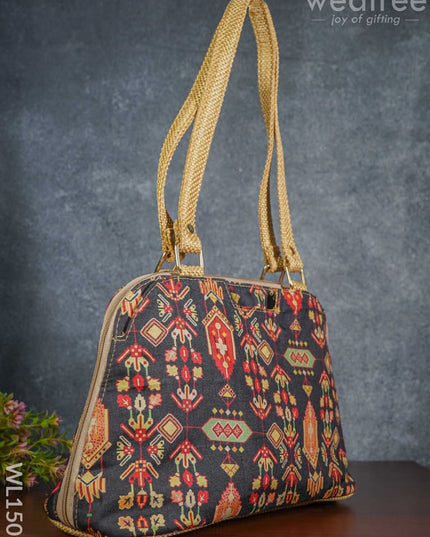 Printed Fabric Hand Bag With Jute Handle & Base - Wl1509 Regular Handbags