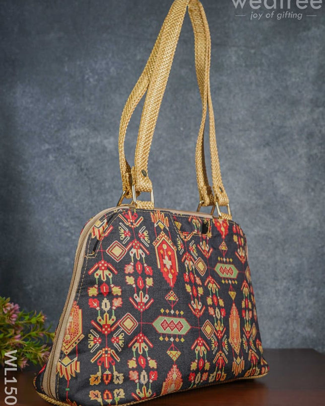 Printed Fabric Hand Bag With Jute Handle & Base - Wl1509 Regular Handbags