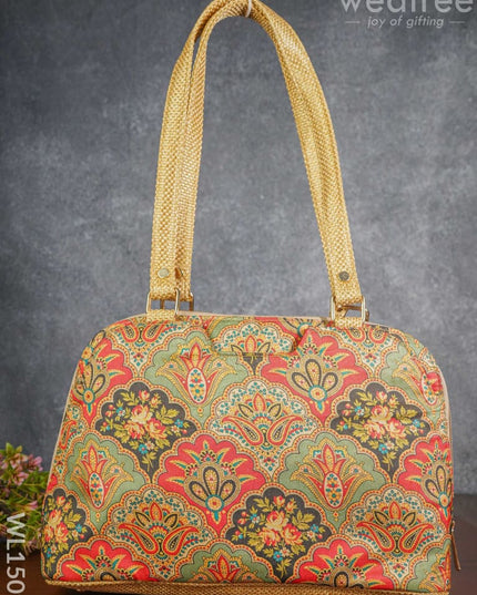 Printed Fabric Hand Bag With Jute Handle & Base - Wl1509 Regular Handbags