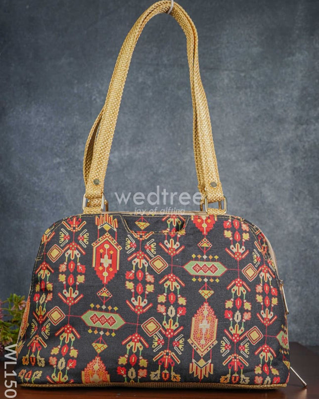 Printed Fabric Hand Bag With Jute Handle & Base - Wl1509 Regular Handbags