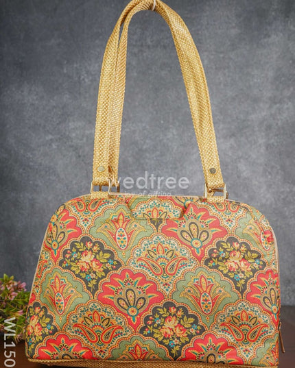 Printed Fabric Hand Bag With Jute Handle & Base - Wl1509 Regular Handbags