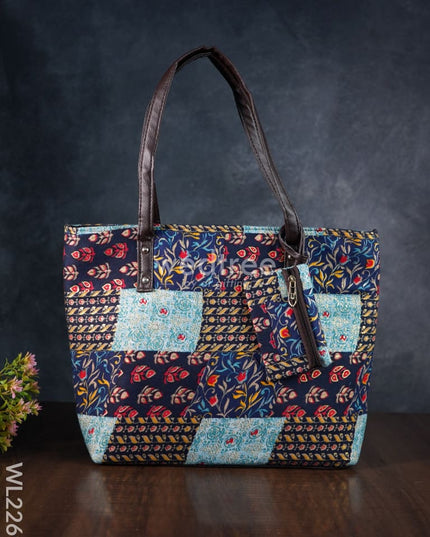 Printed Fabric Handbag - Leather Base Wl2269 Regular Handbags