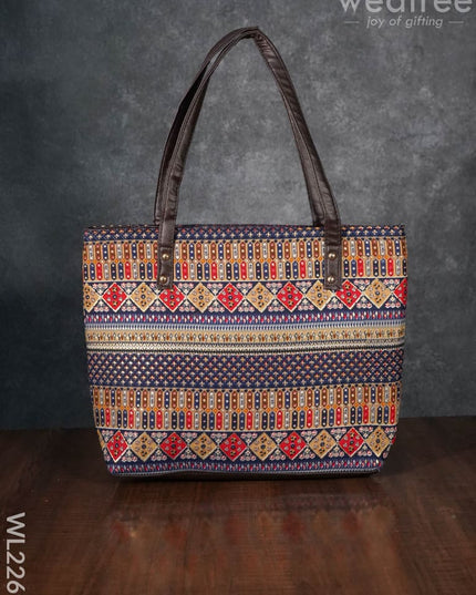 Printed Fabric Handbag - Leather Base Wl2269 Regular Handbags