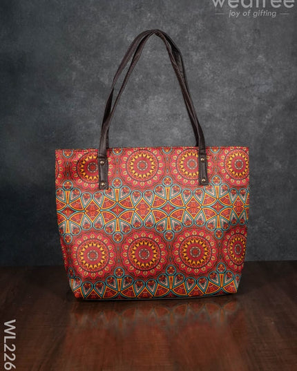 Printed Fabric Handbag - Leather Base Wl2269 Regular Handbags