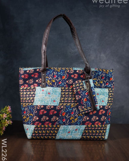 Printed Fabric Handbag - Leather Base Wl2269 Regular Handbags