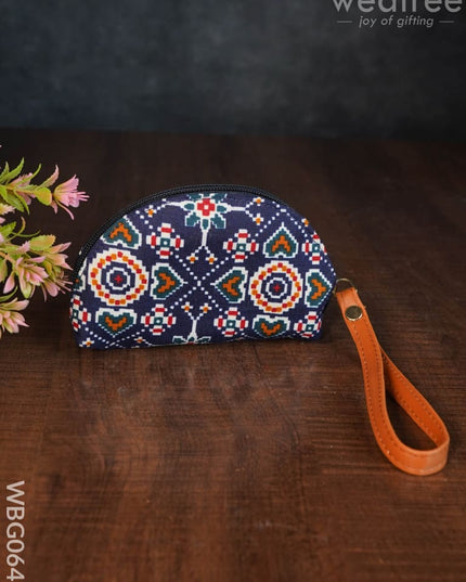 Printed Fabric Ikkat Hand Pouch - Wbg0642 Clutches & Purses