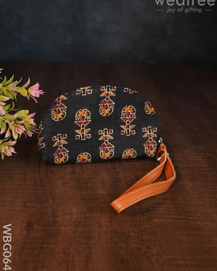 Printed Fabric Ikkat Hand Pouch - Wbg0642 Clutches & Purses