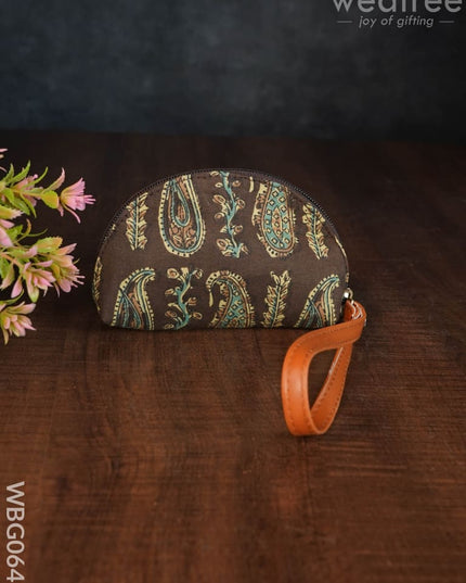Printed Fabric Ikkat Hand Pouch - Wbg0642 Clutches & Purses