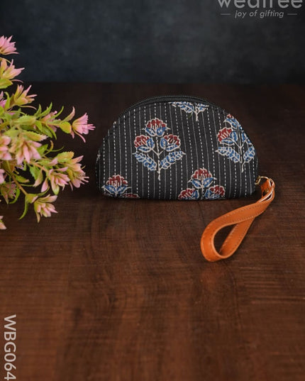 Printed Fabric Ikkat Hand Pouch - Wbg0642 Clutches & Purses