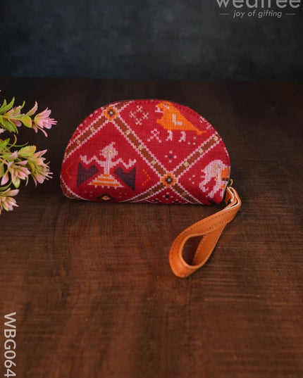 Printed Fabric Ikkat Hand Pouch - Wbg0642 Clutches & Purses