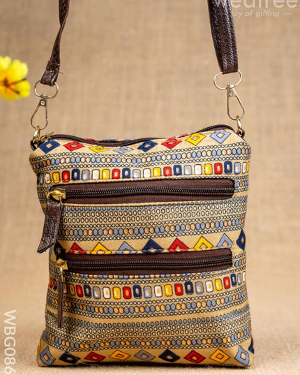 Printed Fabric Sling Bag - WBG0861 - Clutches & Purses