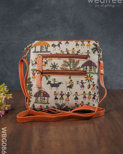 Printed Fabric Sling Bag - WBG0861 - Clutches & Purses