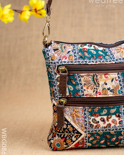 Printed Fabric Sling Bag - WBG0861 - Clutches & Purses