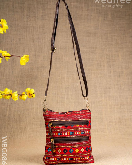 Printed Fabric Sling Bag - WBG0861 - Clutches & Purses