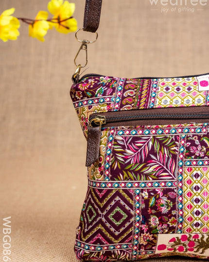 Printed Fabric Sling Bag - WBG0861 - Clutches & Purses