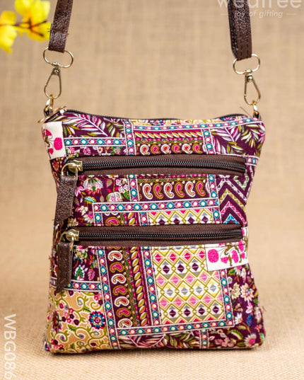 Printed Fabric Sling Bag - WBG0861 - Clutches & Purses