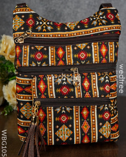 Printed Fabric Sling Bag - Wbg1053 Clutches & Purses
