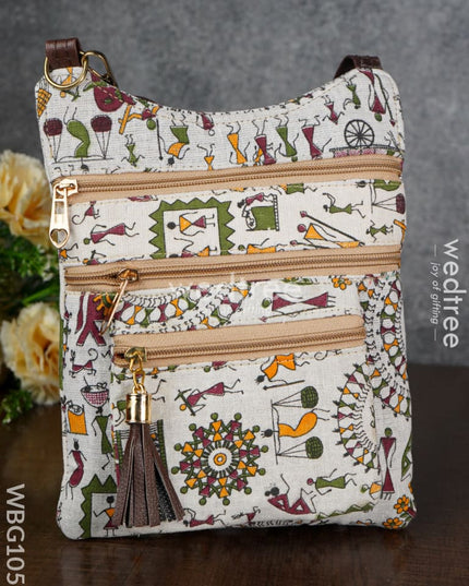 Printed Fabric Sling Bag - Wbg1053 Clutches & Purses