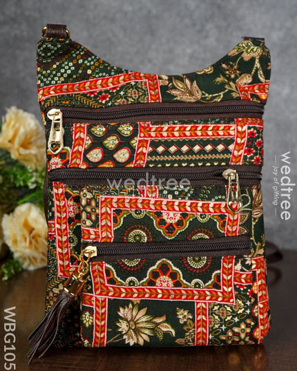 Printed Fabric Sling Bag - Wbg1053 Clutches & Purses