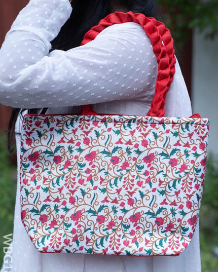 Printed Floral Handbag - 14 inch - WBG1881 - Hand Bags