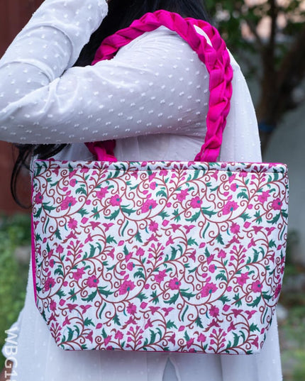 Printed Floral Handbag - 14 inch - WBG1881 - Hand Bags
