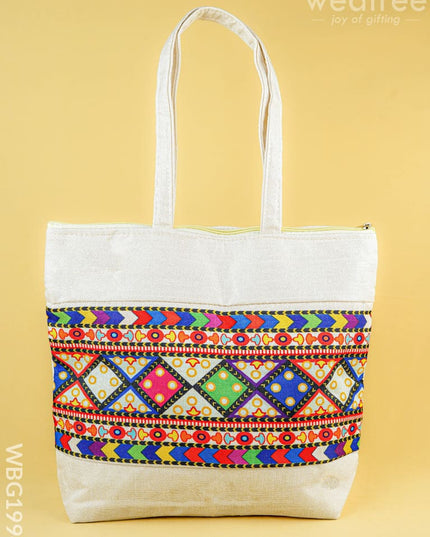Printed Jute Bag - 13x11 inch - WBG1994 - Hand Bags
