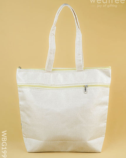 Printed Jute Bag - 13x11 inch - WBG1994 - Hand Bags