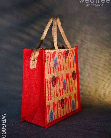 Printed Jute Bag With Zipper - Wbg0008 Bags