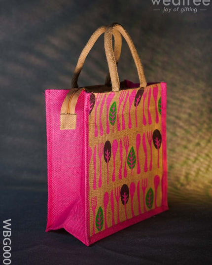 Printed Jute Bag With Zipper - Wbg0008 Bags