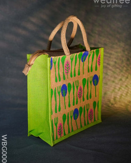 Printed Jute Bag With Zipper - Wbg0008 Bags