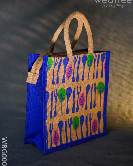 Printed Jute Bag With Zipper - Wbg0008 Bags