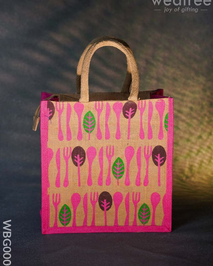 Printed Jute Bag With Zipper - Wbg0008 Bags