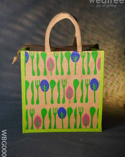 Printed Jute Bag With Zipper - Wbg0008 Bags