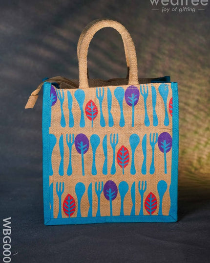Printed Jute Bag With Zipper - Wbg0008 Bags