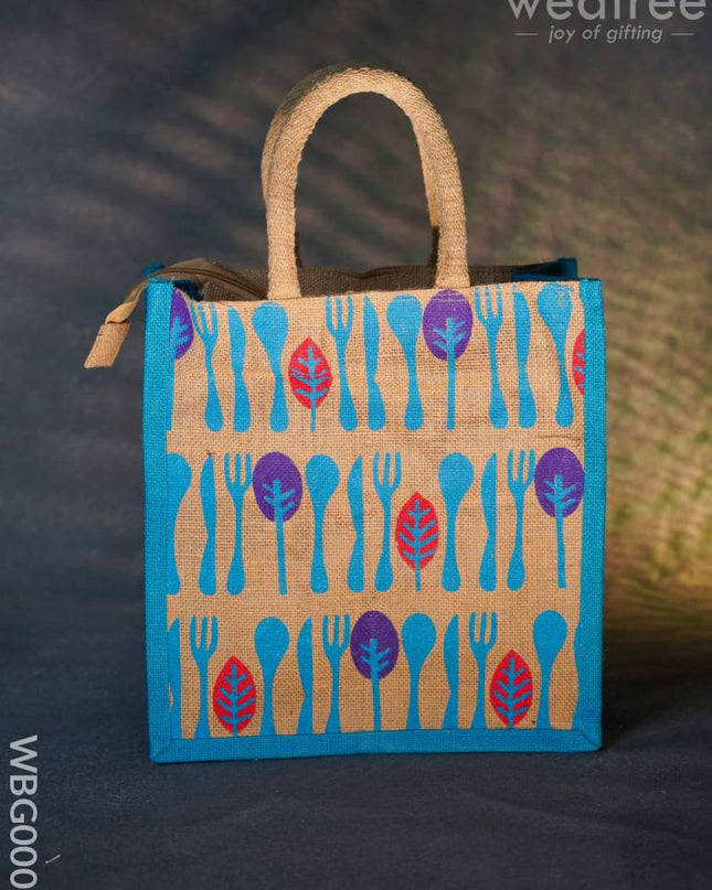 Printed Jute Bag With Zipper - Wbg0008 Bags