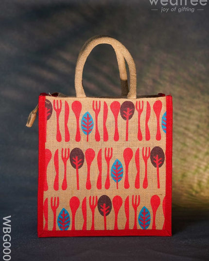 Printed Jute Bag With Zipper - Wbg0008 Bags
