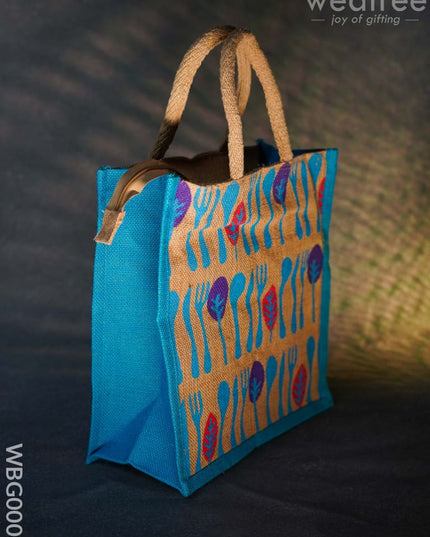 Printed Jute Bag With Zipper - Wbg0008 Bags