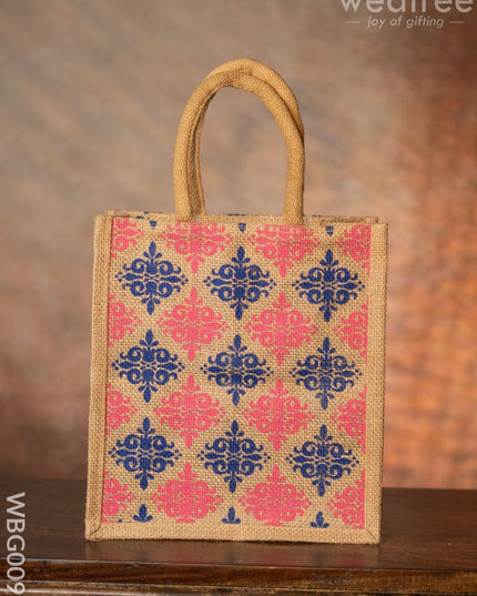 Printed Jute Bag With Zipper - Wbg0092 Bags
