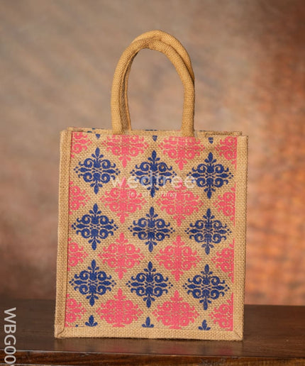 Printed Jute Bag With Zipper - Wbg0092 Bags