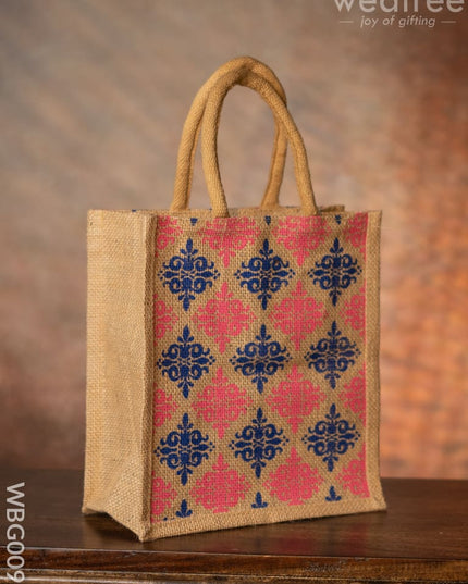 Printed Jute Bag With Zipper - Wbg0092 Bags