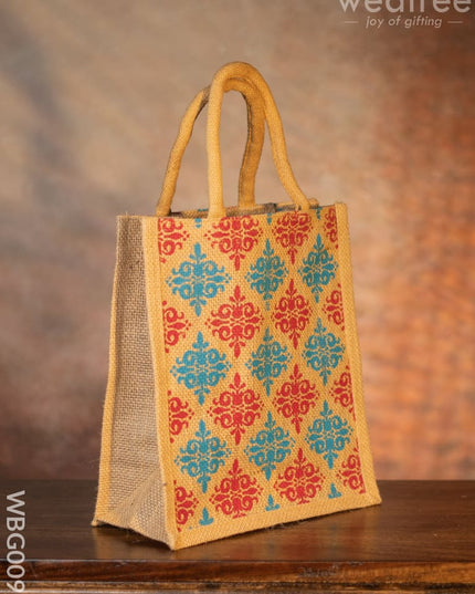 Printed Jute Bag With Zipper - Wbg0092 Bags