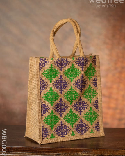 Printed Jute Bag With Zipper - Wbg0092 Bags
