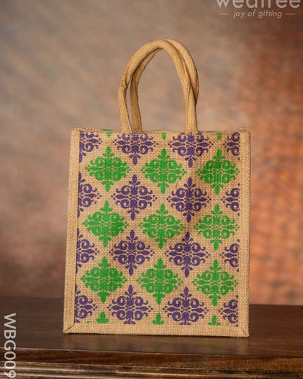 Printed Jute Bag With Zipper - Wbg0092 Bags