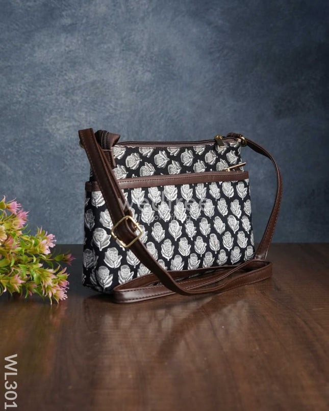 Printed Sling Bag In Cotton Fabric - Wl3012 Bags